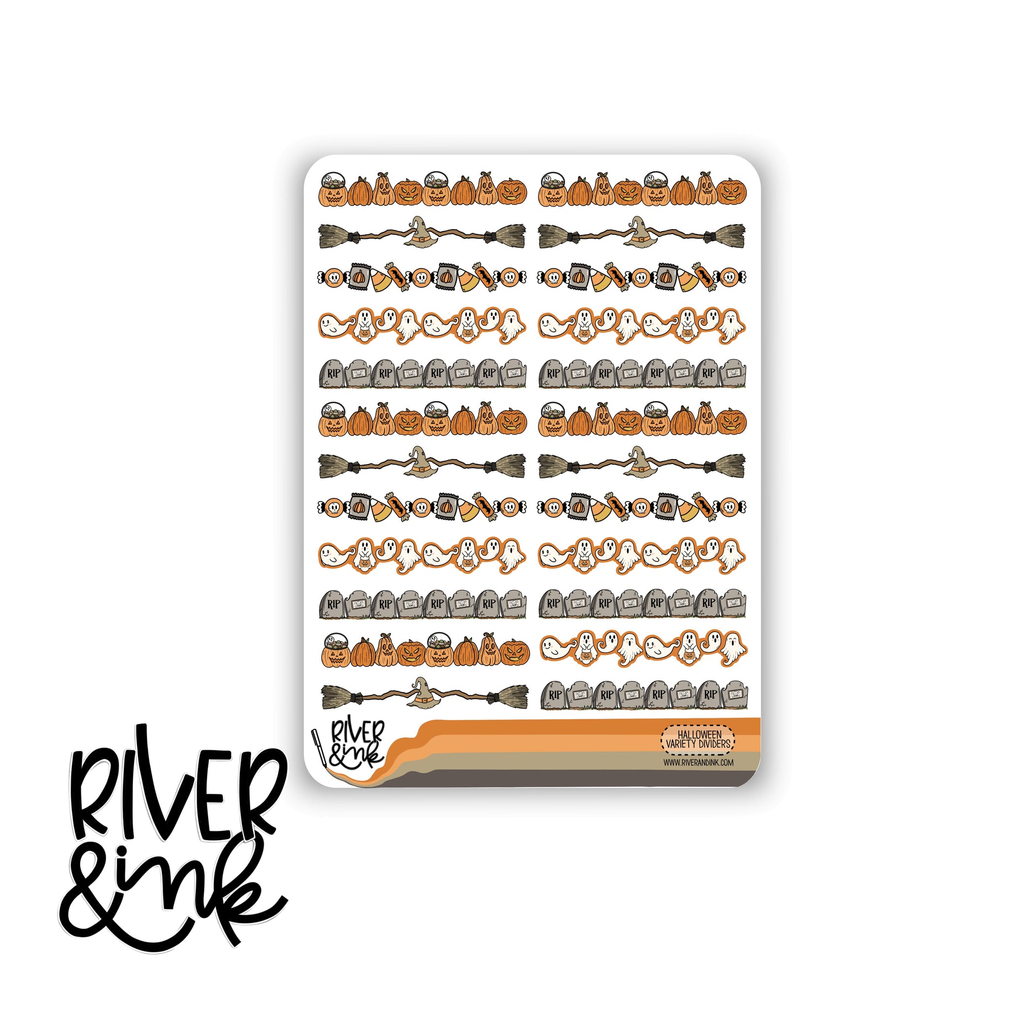 Halloween Variety Dividers | Hand Drawn Planner Stickers