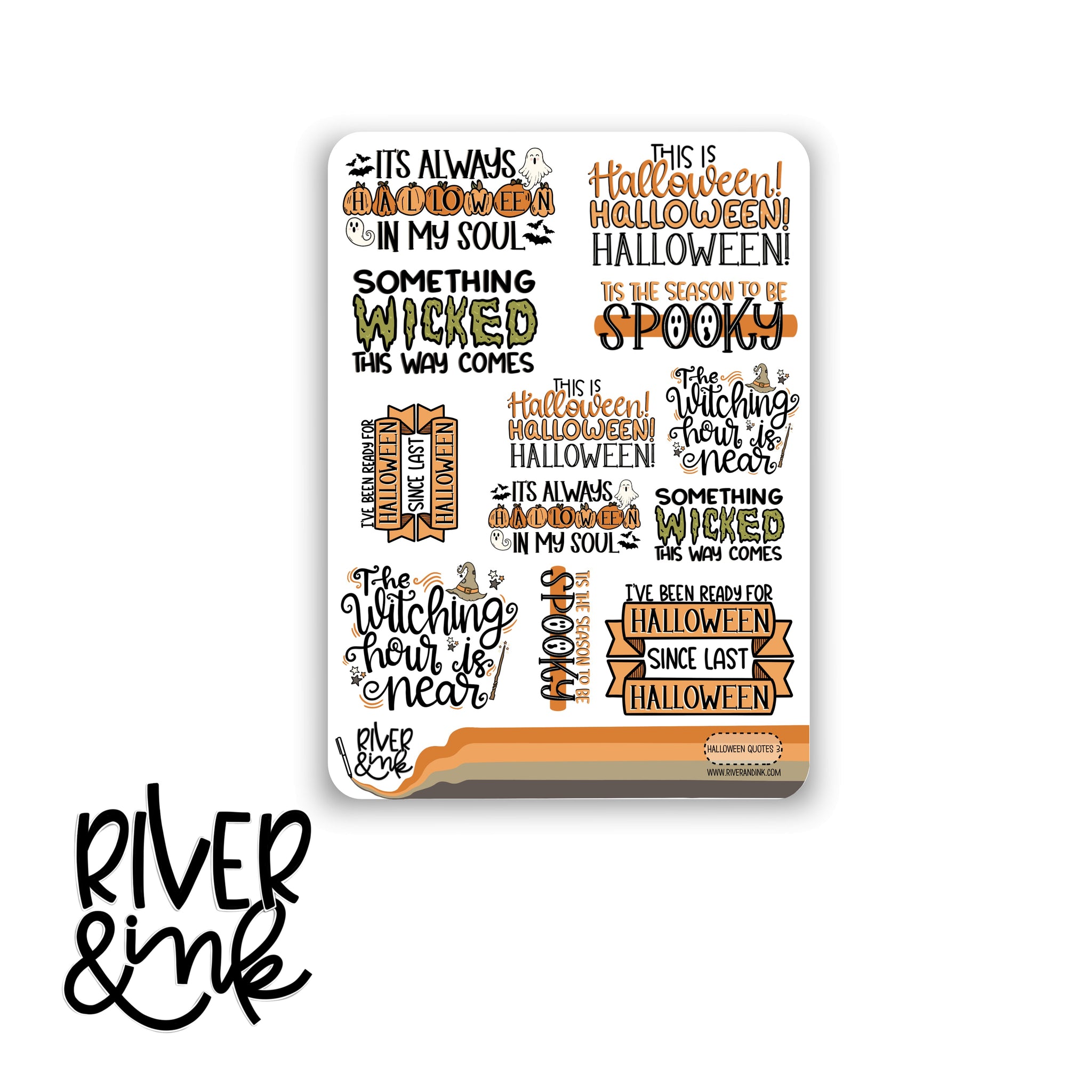 Halloween Quotes 3 | Hand Lettered Planner Stickers