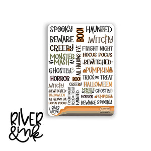 Halloween Words/Phrases | Hand Lettered Planner Stickers