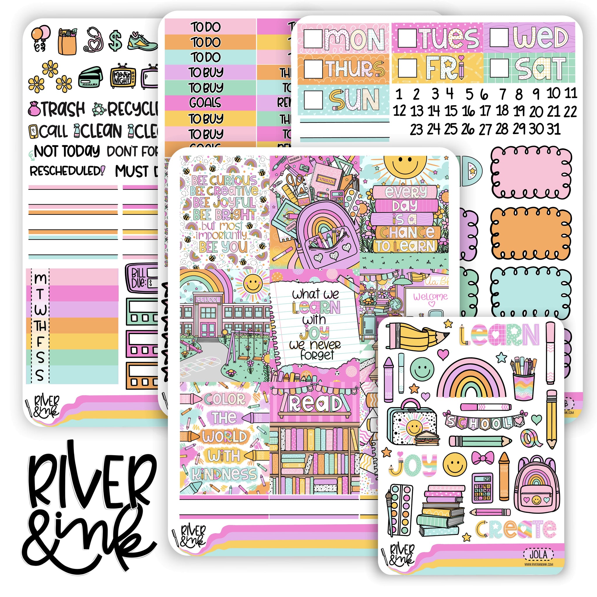 Joy of Learning | Vertical Stickers Kit Planner Stickers
