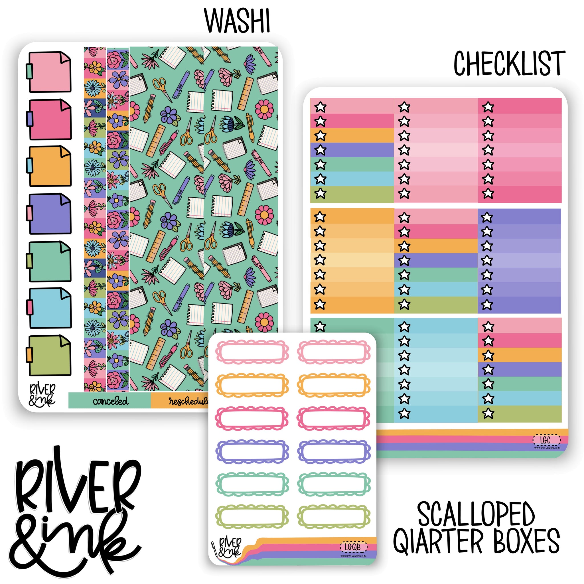 Learn and Grow | Weekly Vertical Planner Stickers Kit Add Ons