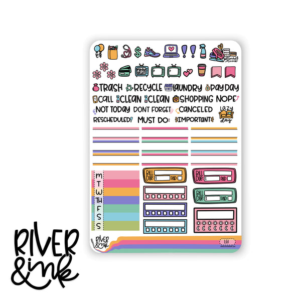 Learn and Grow | Vertical Stickers Kit Planner Stickers