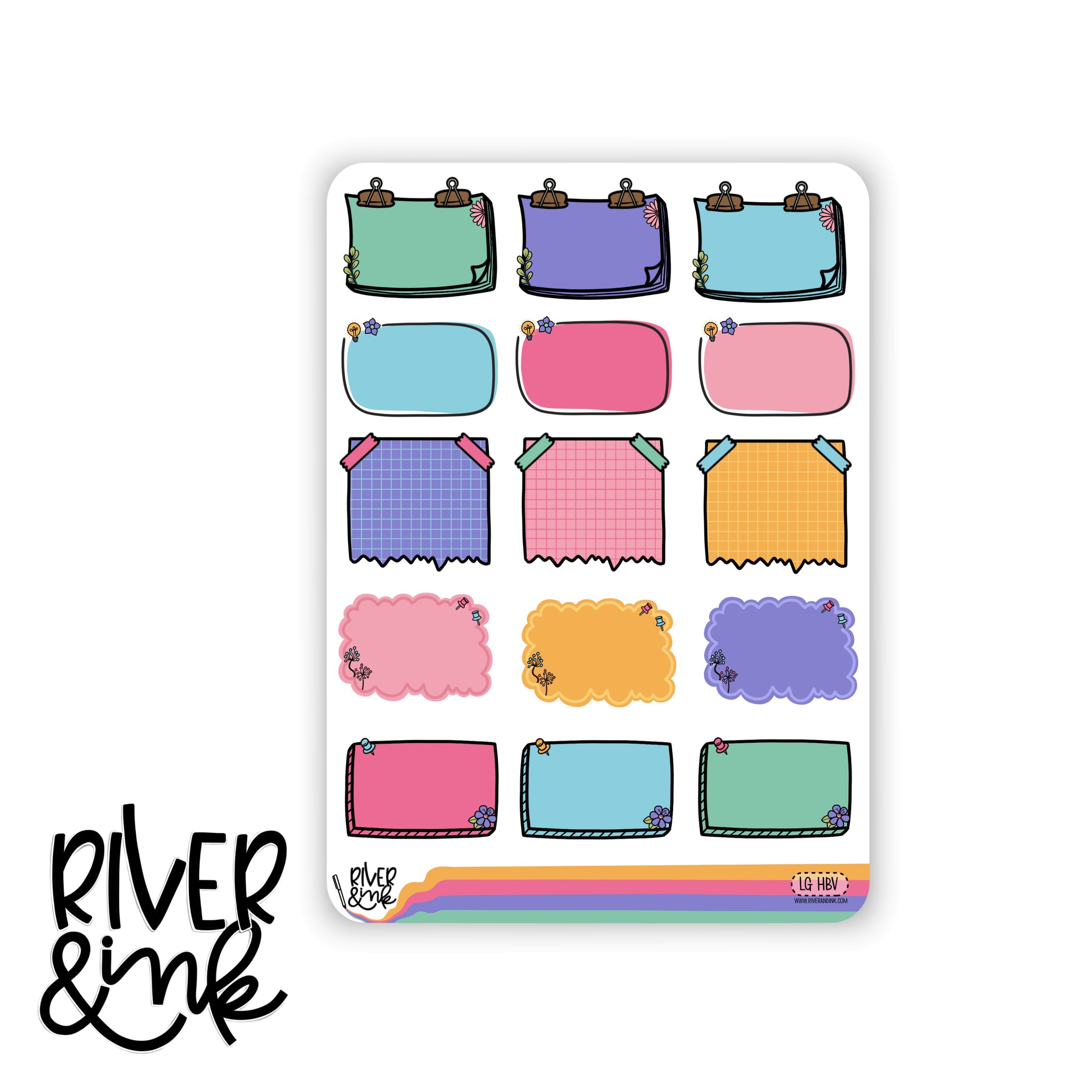 Learn and Grow Variety Half Boxes | Hand Drawn Planner Stickers