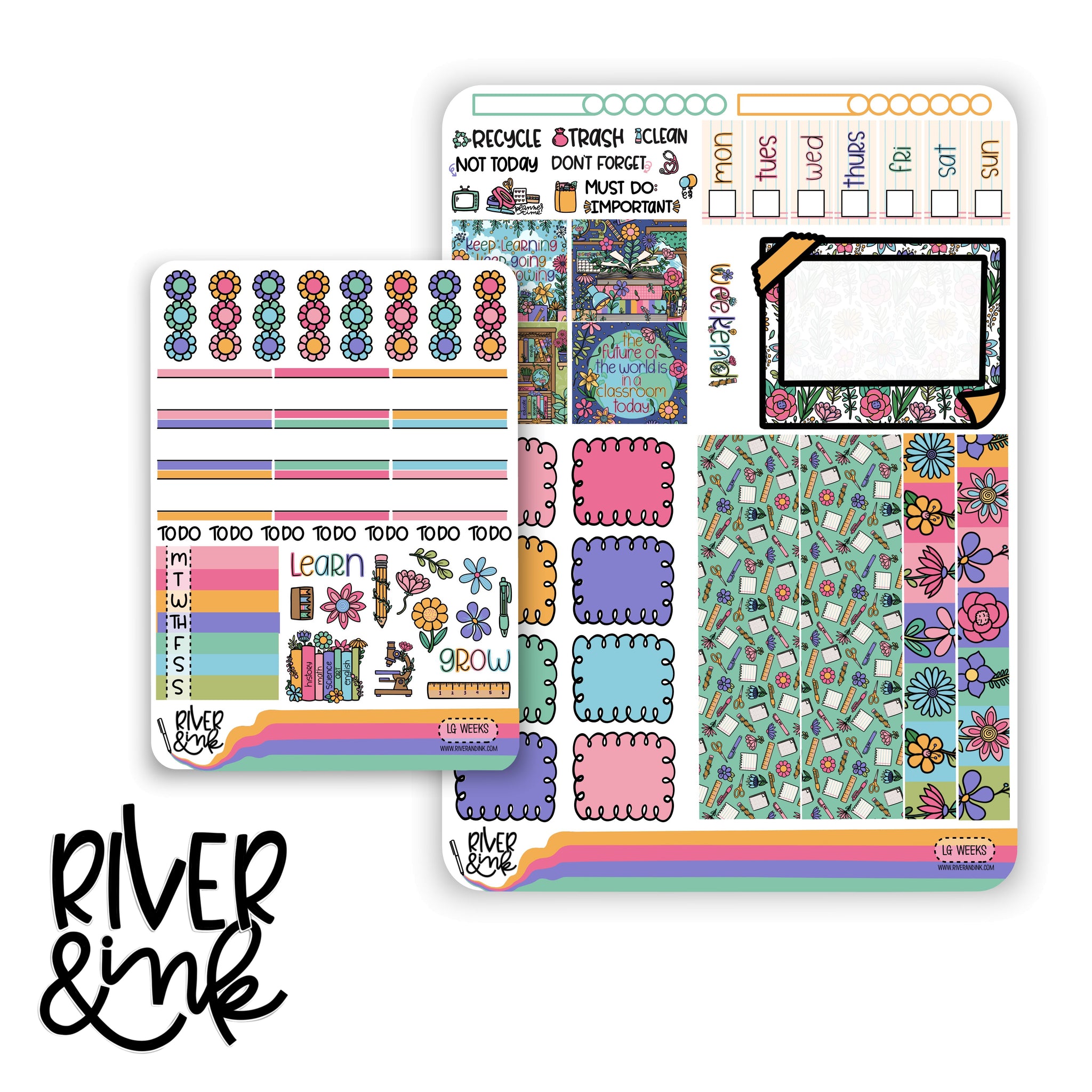 Learn and Grow | Hobonichi Weeks Sticker Kit Planner Stickers