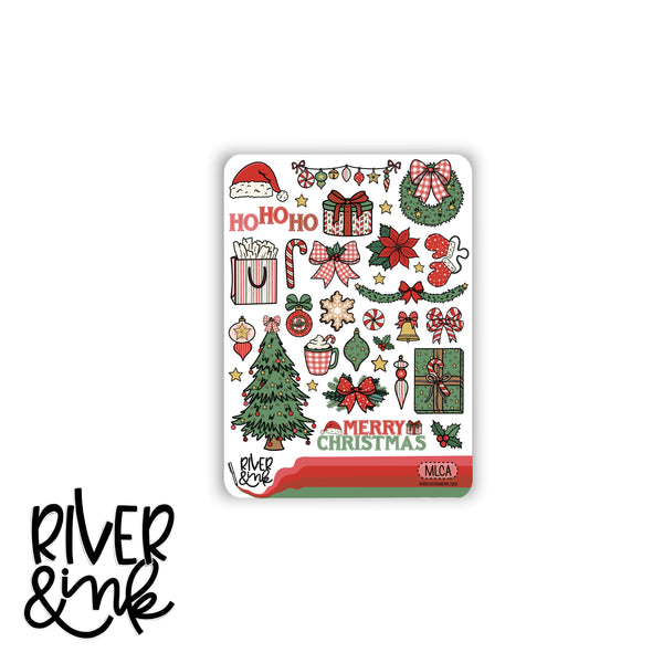Merry Little Christmas | Vertical Stickers Kit Planner Stickers