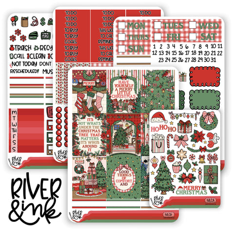 Merry Little Christmas | Vertical Stickers Kit Planner Stickers