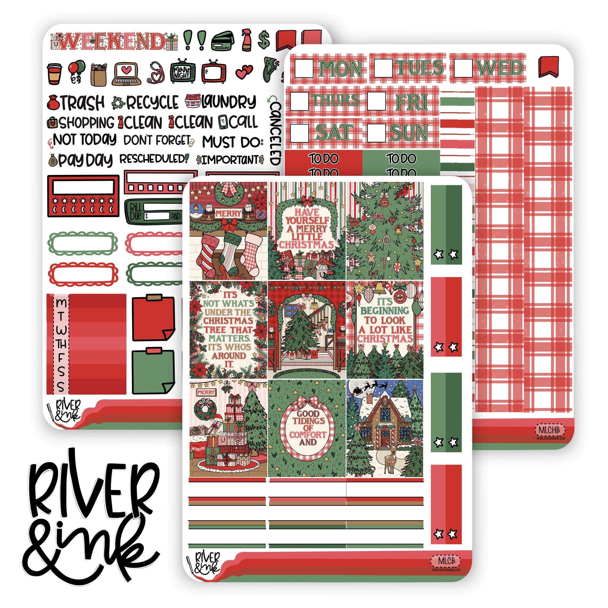 Merry Little Christmas | Hobonichi Cousin Planner Stickers Kit