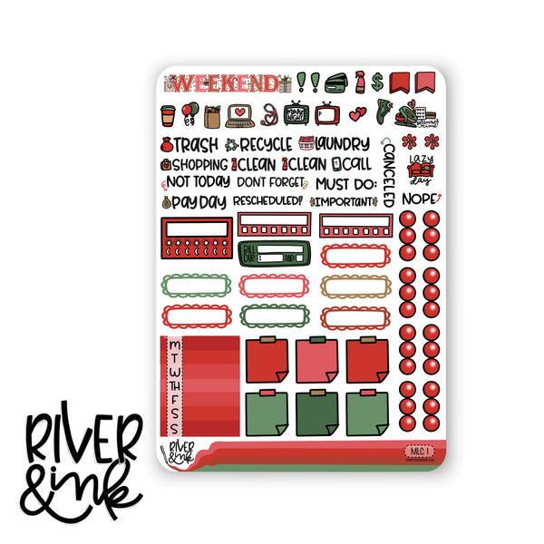 Merry Little Christmas | Hobonichi Cousin Planner Stickers Kit