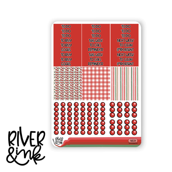 Merry Little Christmas | Vertical Stickers Kit Planner Stickers