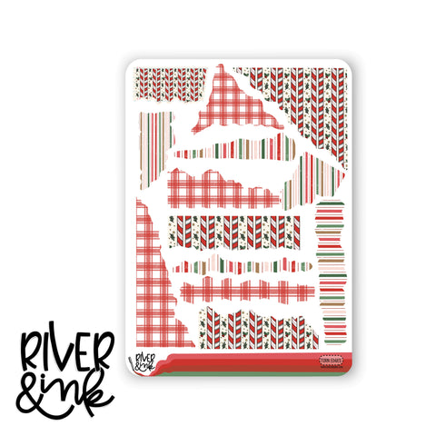 Merry Little Christmas Torn Edges Journaling Deco | Hand Drawn Planner Stickers