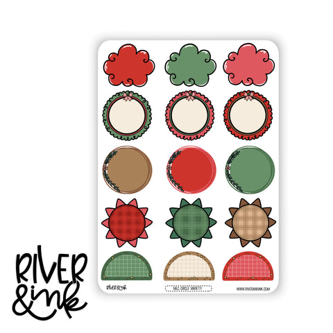 Merry Little Christmas Circle Variety Boxes | Hand Drawn Planner Stickers
