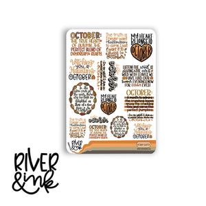 October Quotes | Hand Lettered Planner Stickers