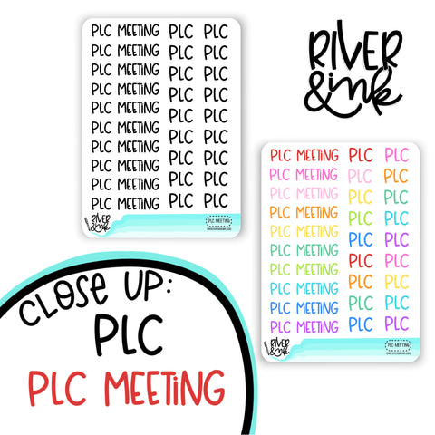 PLC Meeting | Hand Lettered Planner Stickers