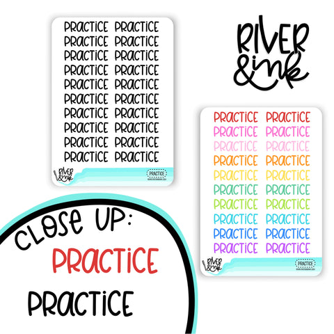 Practice | Hand Lettered Planner Stickers