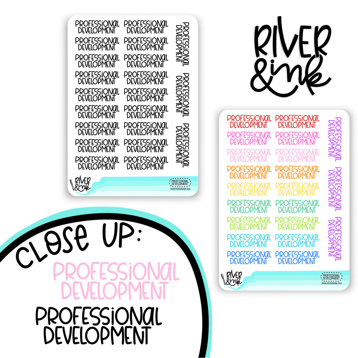 Professional Development | Hand Lettered Planner Stickers – River & Ink