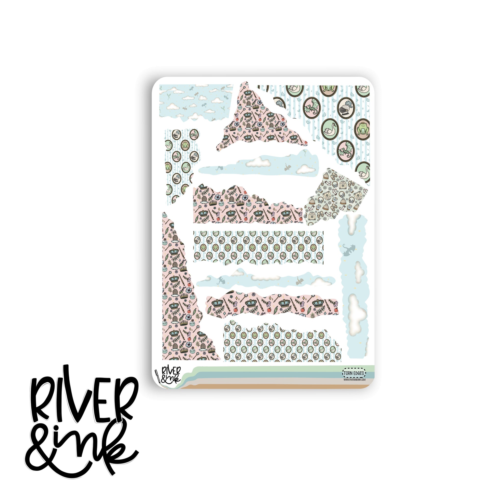 Storybook Torn Edges | Hand Drawn Planner Stickers