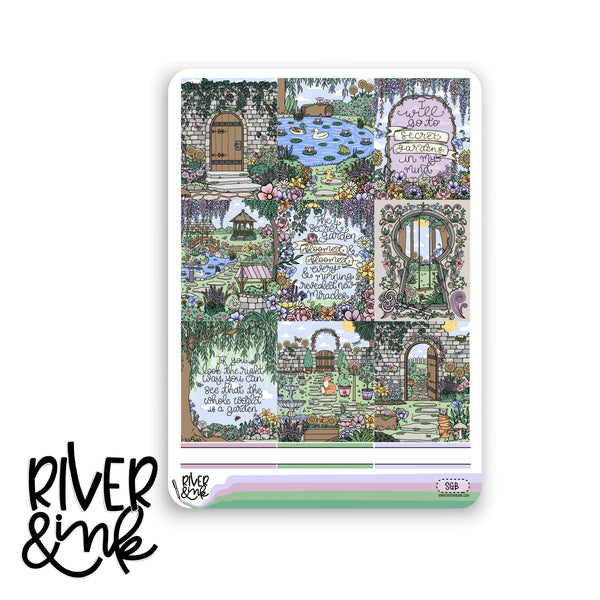 Secret Garden | Vertical Stickers Kit Planner Stickers