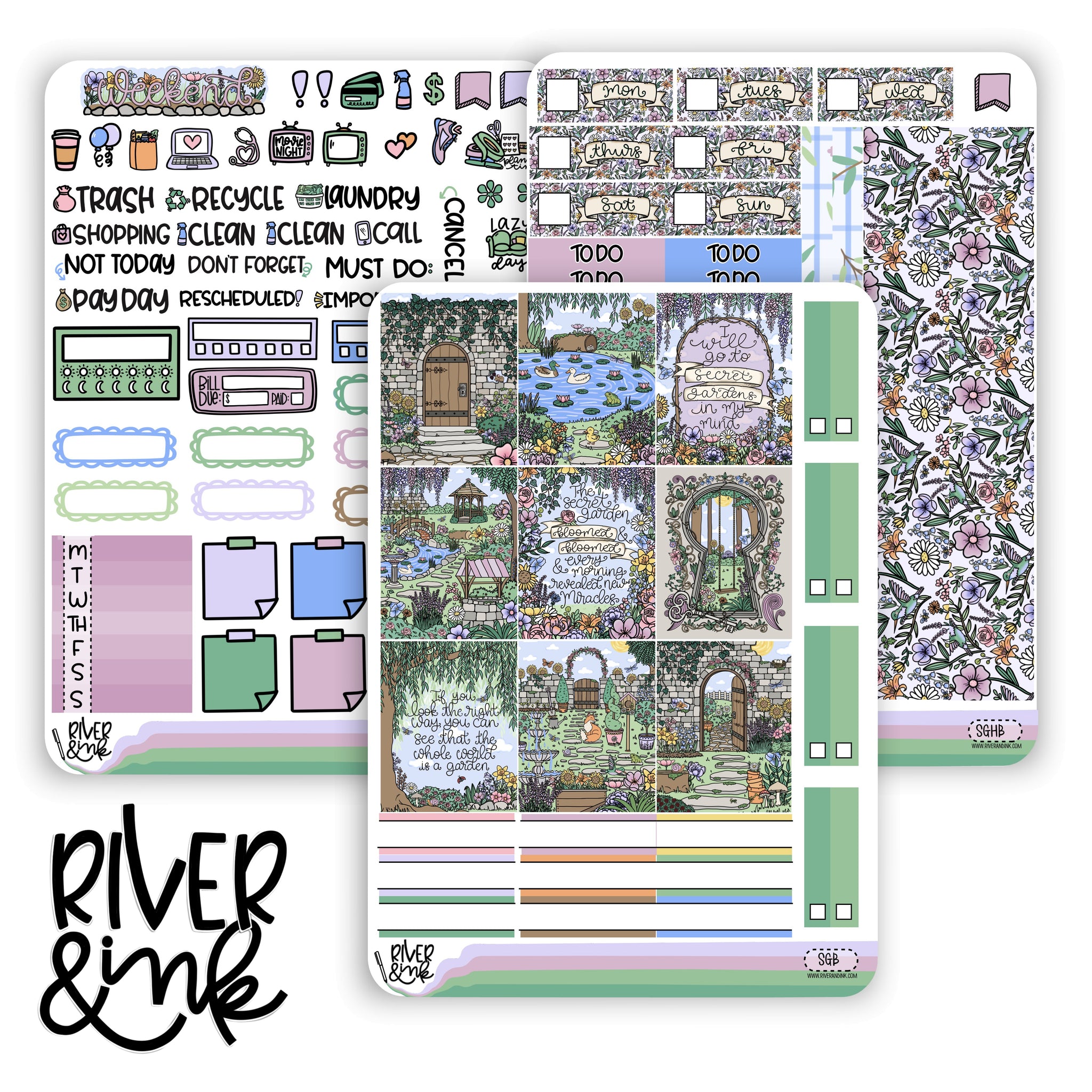 Secret Garden | Hobonichi Cousin Planner Stickers Kit