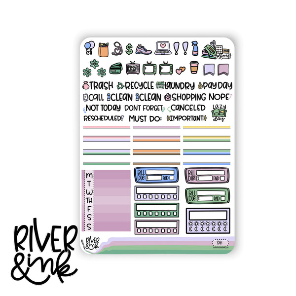 Secret Garden | Vertical Stickers Kit Planner Stickers