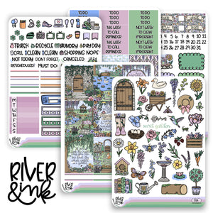 Secret Garden | Vertical Stickers Kit Planner Stickers