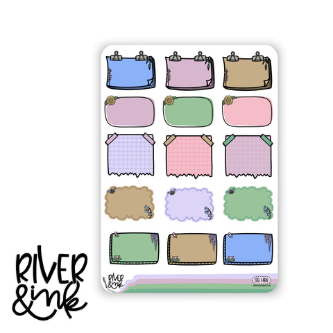 Secret Garden Variety Half Boxes | Hand Drawn Planner Stickers