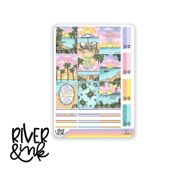 Summer Sunsets | Hobonichi Cousin Planner Stickers Kit