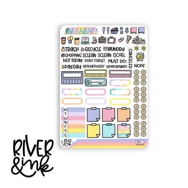 Summer Sunsets | Hobonichi Cousin Planner Stickers Kit