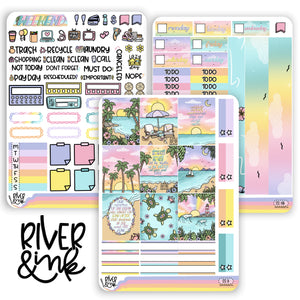 Summer Sunsets | Hobonichi Cousin Planner Stickers Kit