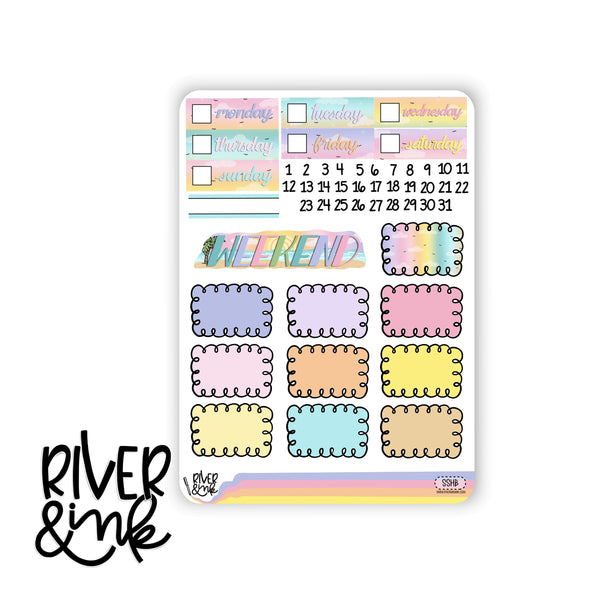 Summer Sunsets | Vertical Stickers Kit Planner Stickers