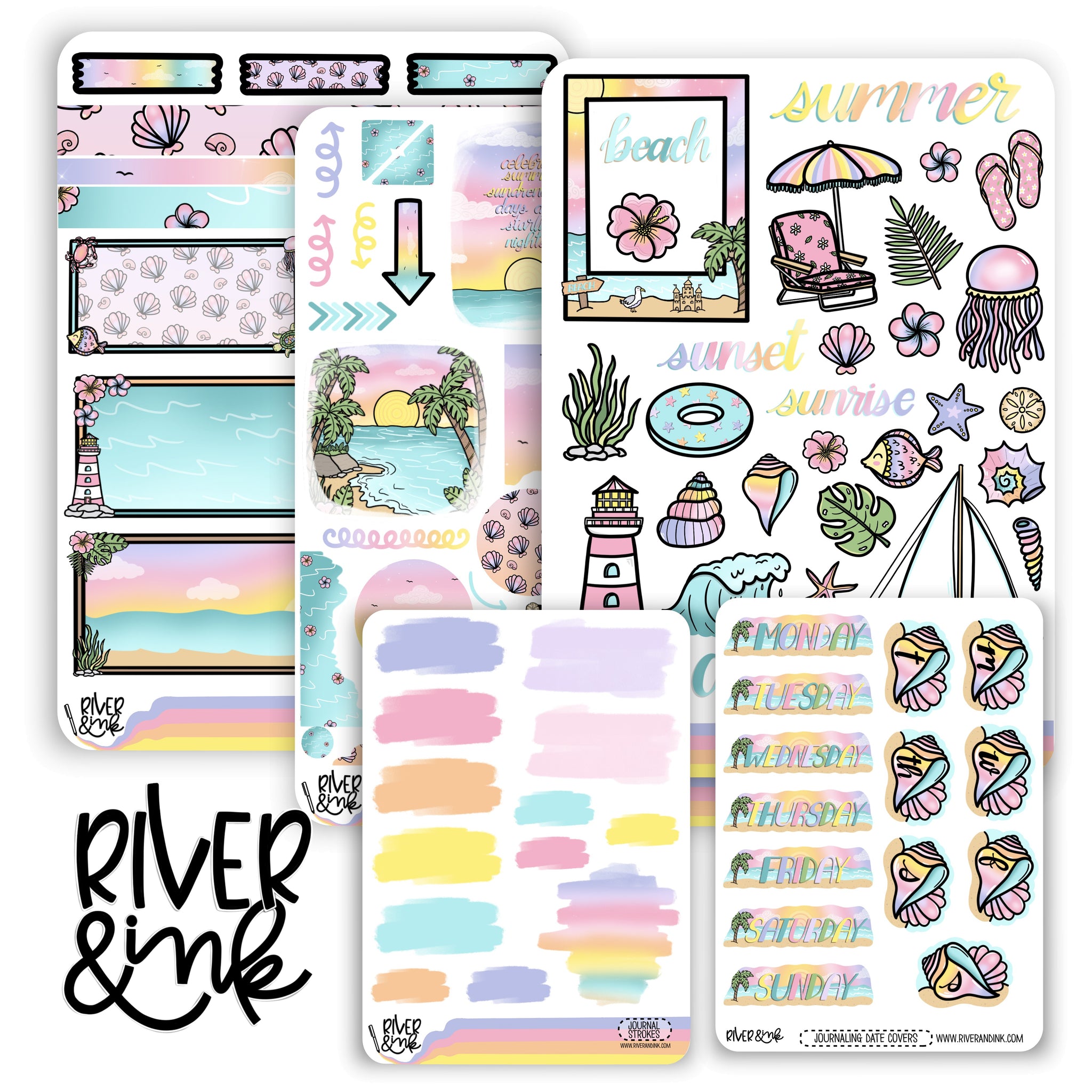 Summer Sunsets | Journaling Stickers Kit