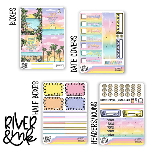 Summer Sunsets | Mini Weekly Planner Stickers Kit