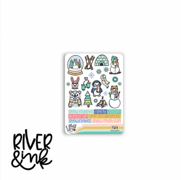 Frost & Flurries | Vertical Stickers Kit Planner Stickers