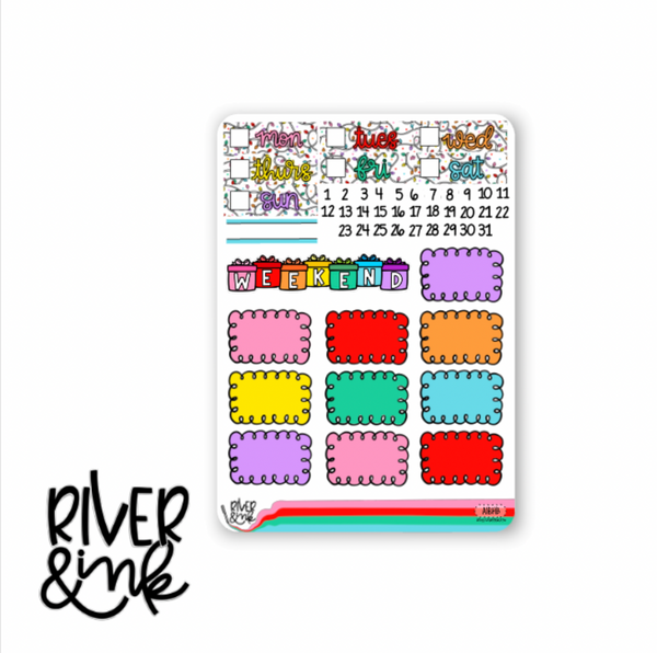 All is Bright Christmas | Vertical Stickers Kit Planner Stickers