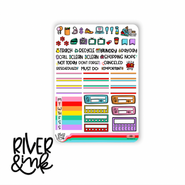 All is Bright Christmas | Vertical Stickers Kit Planner Stickers