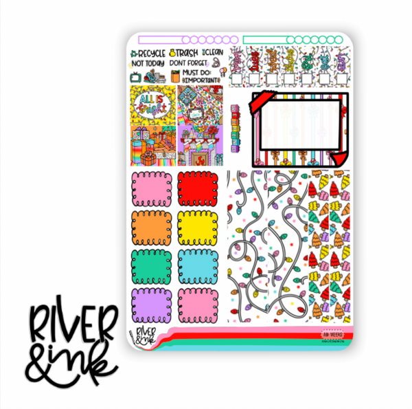 All Is Bright Christmas | Hobonichi Weeks Sticker Kit Planner Stickers