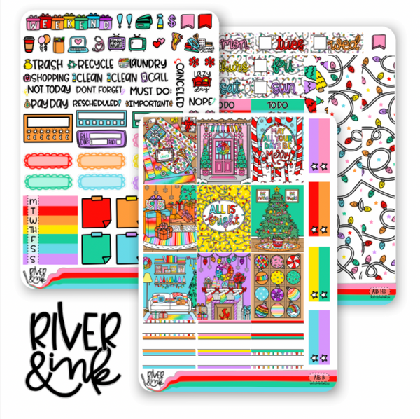 All Is Bright | Hobonichi Cousin Planner Stickers Kit