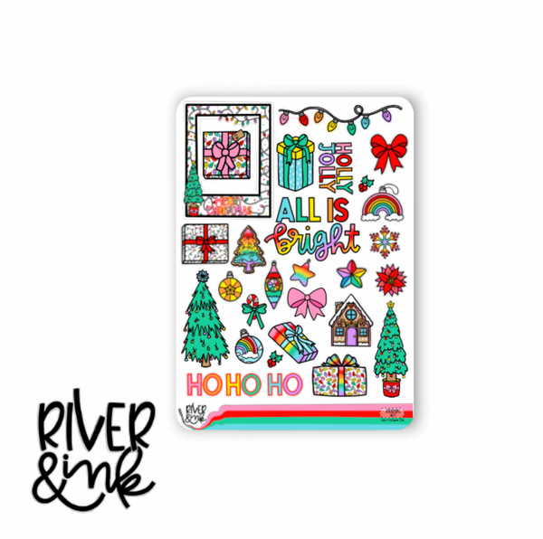 All Is Bright Christmas | Journaling Stickers Kit