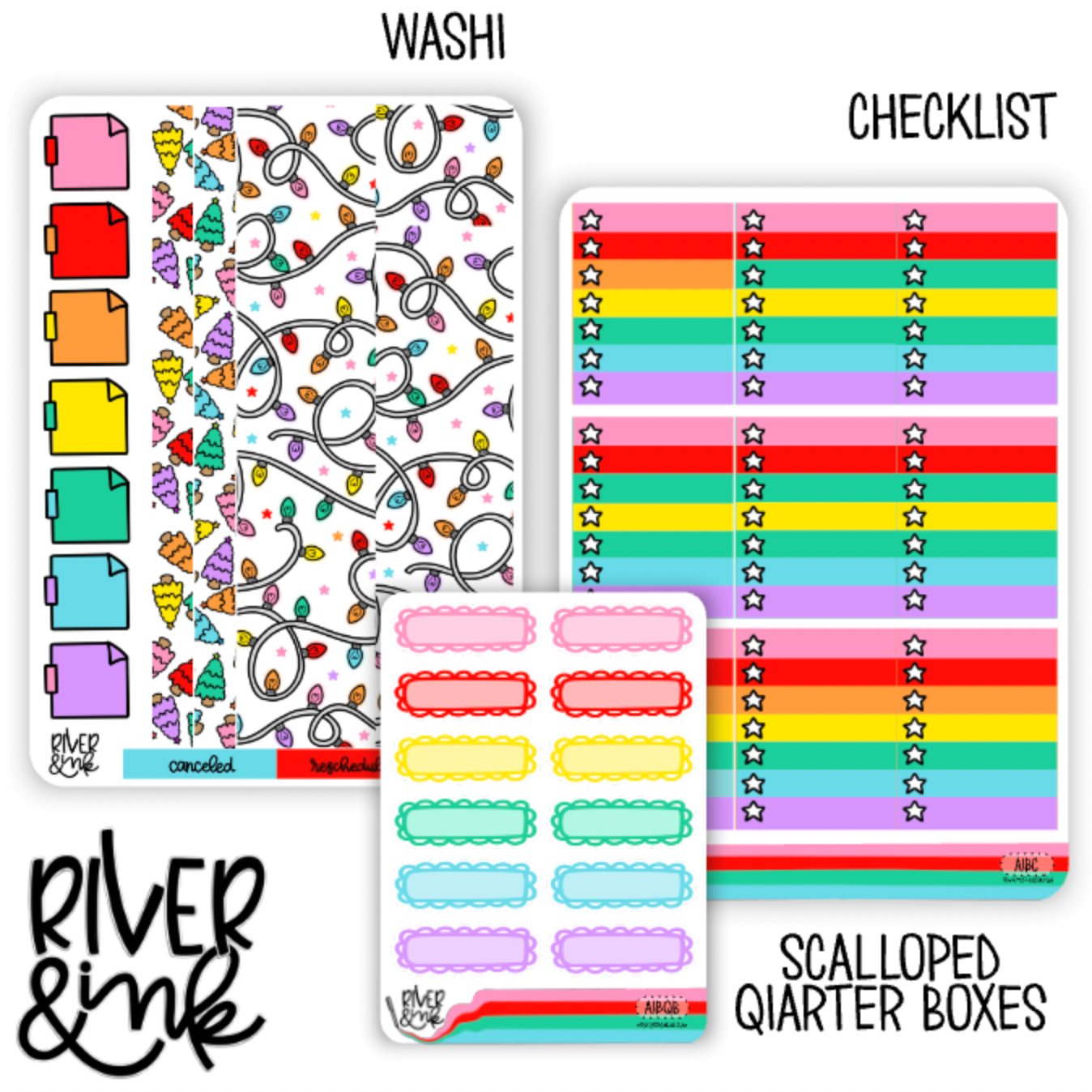 All Is Bright Christmas | Weekly Vertical Planner Stickers Kit Add Ons