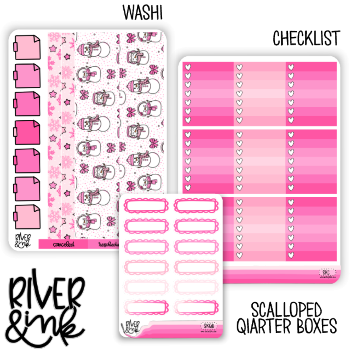Snowflake Kisses | Weekly Vertical Planner Stickers Kit Add Ons