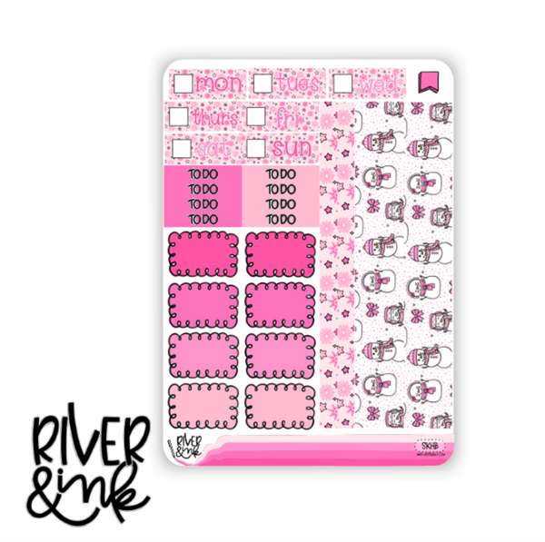 Snowflake Kisses | Hobonichi Cousin Planner Stickers Kit
