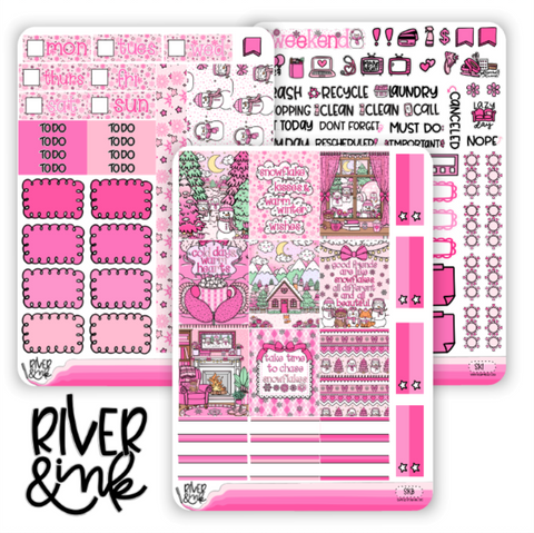 Snowflake Kisses | Hobonichi Cousin Planner Stickers Kit