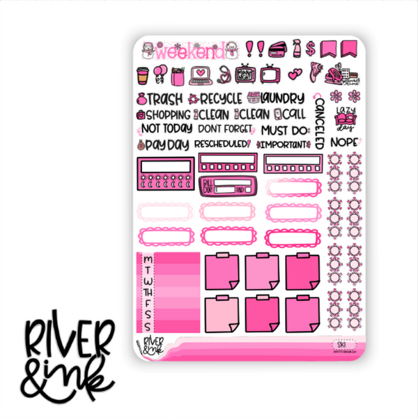Snowflake Kisses | Hobonichi Cousin Planner Stickers Kit