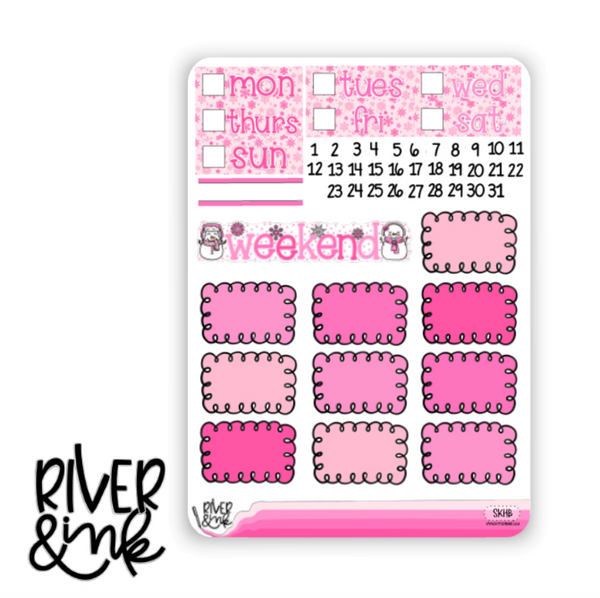 Snowflake Kisses | Vertical Stickers Kit Planner Stickers