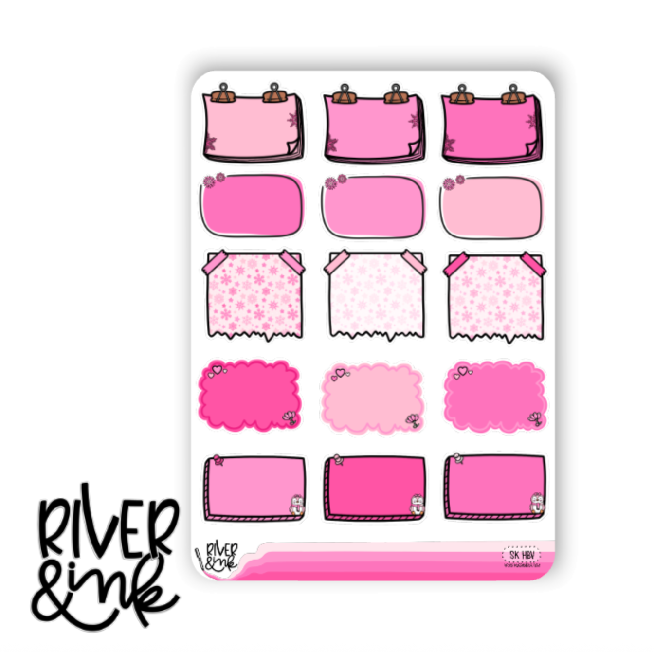 Snowflake Kisses Variety Half Boxes | Hand Drawn Planner Stickers