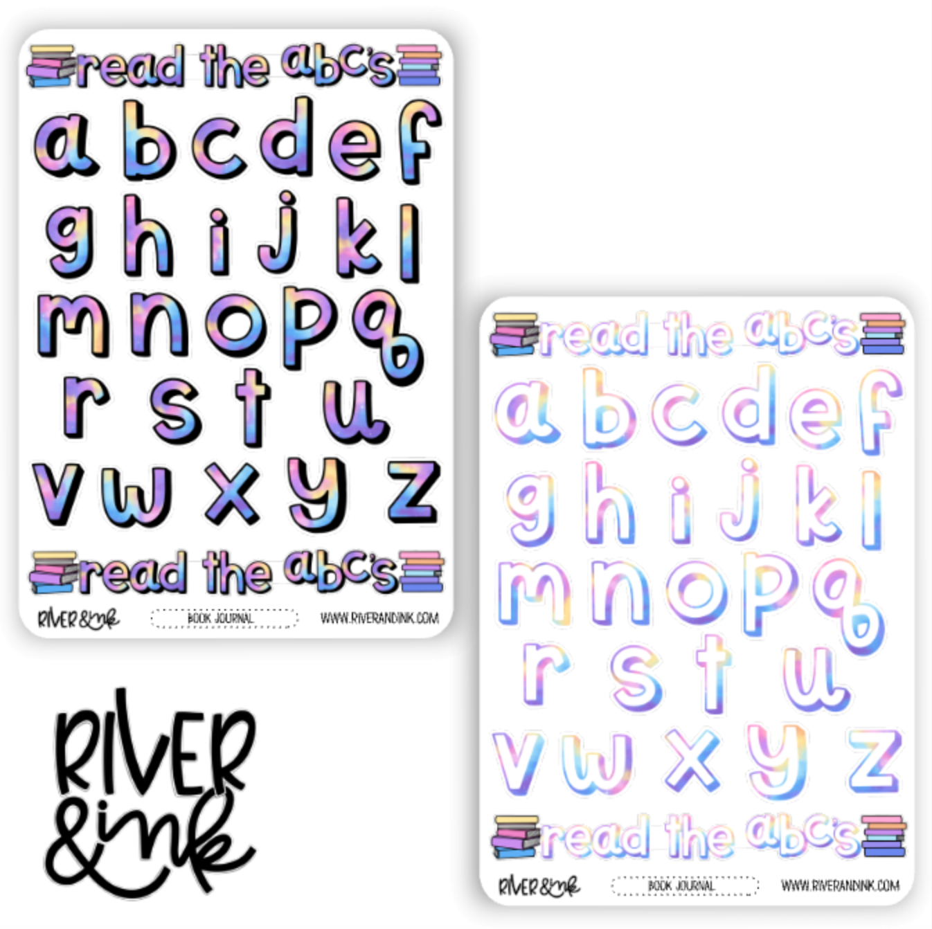 2026 Read the Alphabet Book Journaling Full Sheet | Hand Drawn Planner Stickers