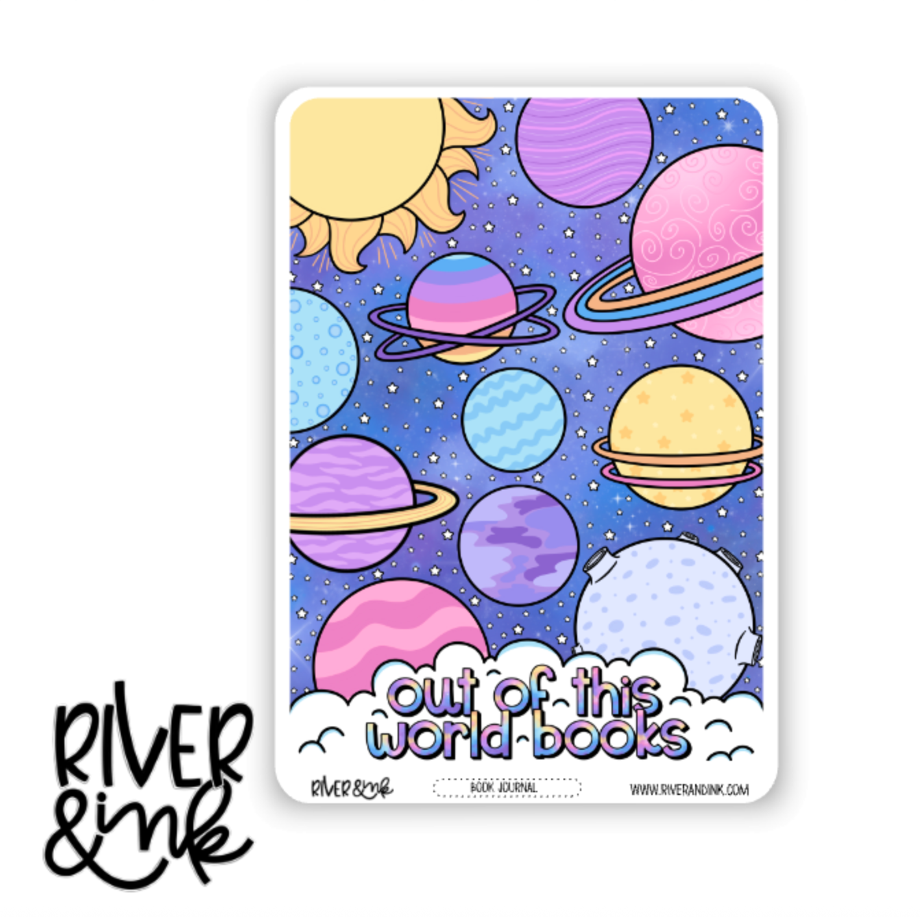 2026 Out of This World Favorite Books Journaling Full Sheet | Hand Drawn Planner Stickers