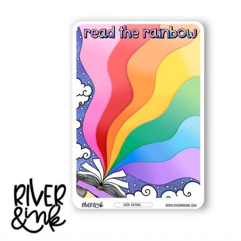 2026 Read the Rainbow Journaling Full Sheet | Hand Drawn Planner Stickers