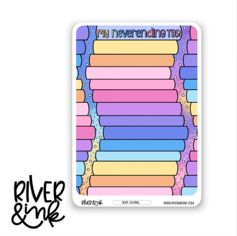 2026 Never Ending TBR Tracker Journaling Full Sheet | Hand Drawn Planner Stickers