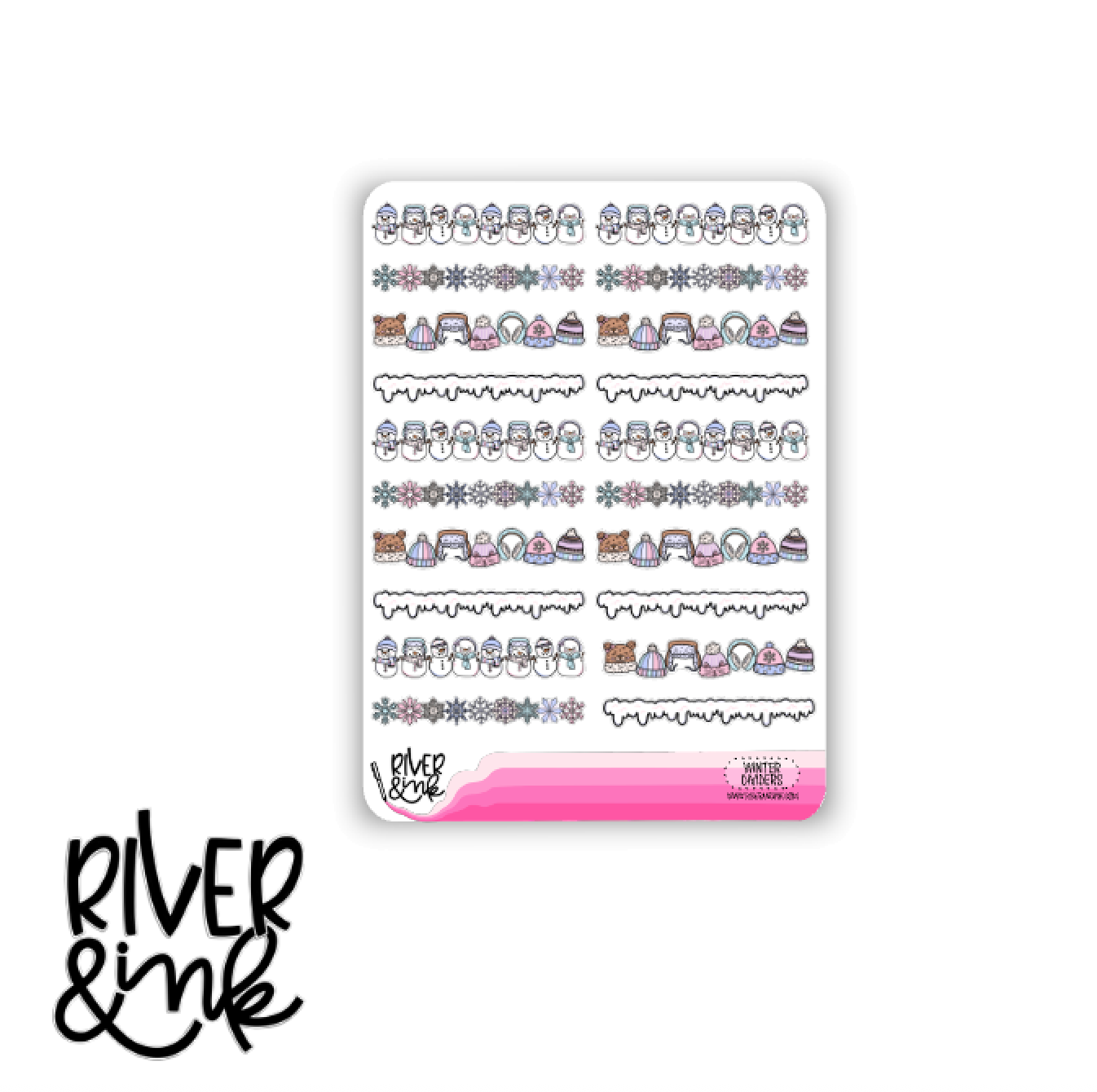 Winter Variety Dividers | Hand Drawn Planner Stickers