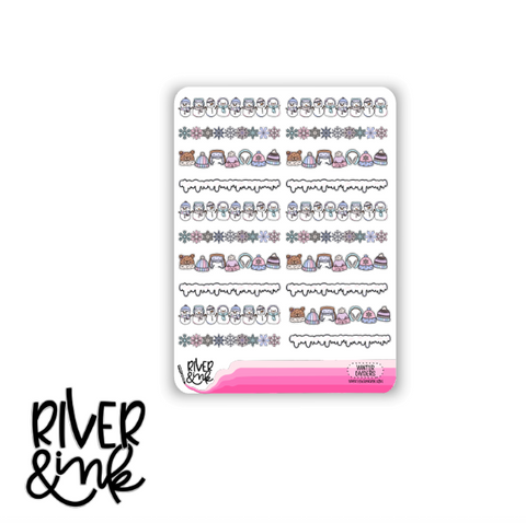 Winter Variety Dividers | Hand Drawn Planner Stickers